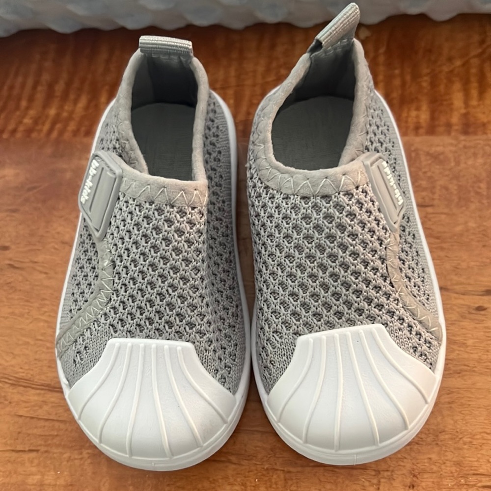 Gray Mesh Velcro Closure “New Walker” shoes from 2 Tiny Feet